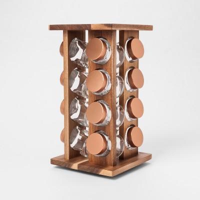 16pc Stained Acacia 4 Sided Spice Rack - Threshold™