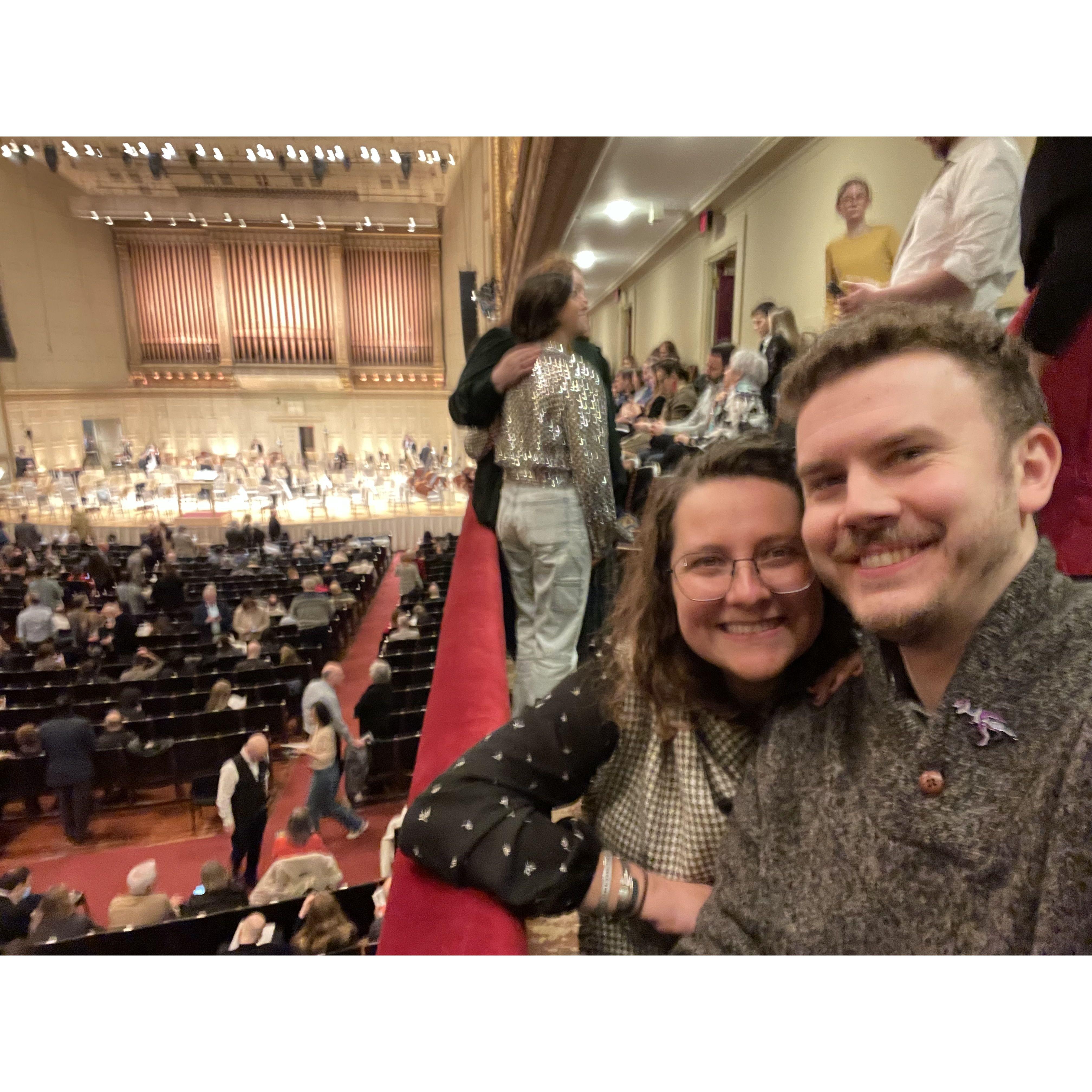 A night out at the symphony in Boston, MA