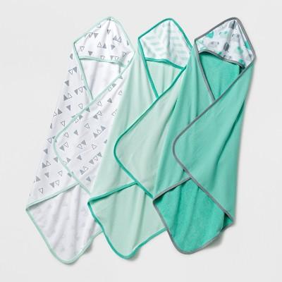 cloud island™ - Baby Lightweight 3pk Hooded Towel Set - Cloud Island™  Mint