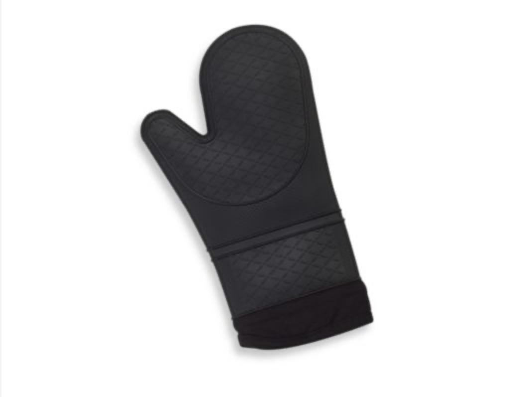 Silicone Quilted Oven Mitt in Black