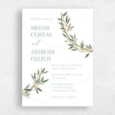 White Wedding Invitation - Stefana Portrait