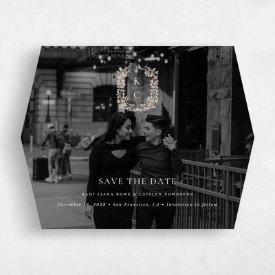 Beige Diamond Wedding Save the Date - Mirra Photo