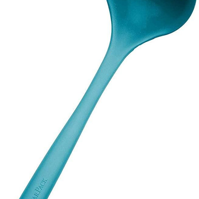 StarPack Premium XL Silicone Ladle Spoon (13.5"), High Heat Resistant to 600°F, Hygienic One Piece Design, Large Non Stick Soup Ladle (Teal Blue)