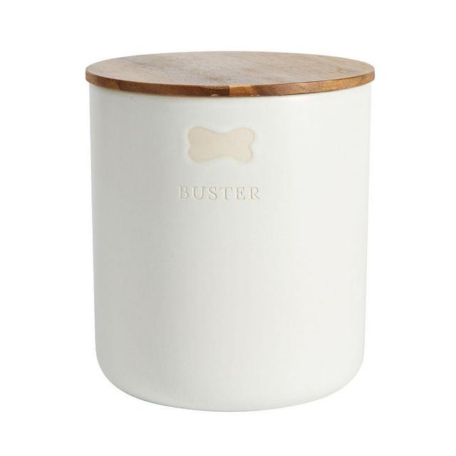 Mason Stoneware Pet Treat Canister, 7.5"H, Ivory