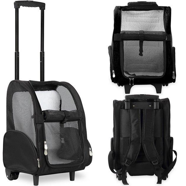 KOPEKS Deluxe Travel Airline-Approved Dog & Cat Carrier Backpack, Black - Chewy.com
