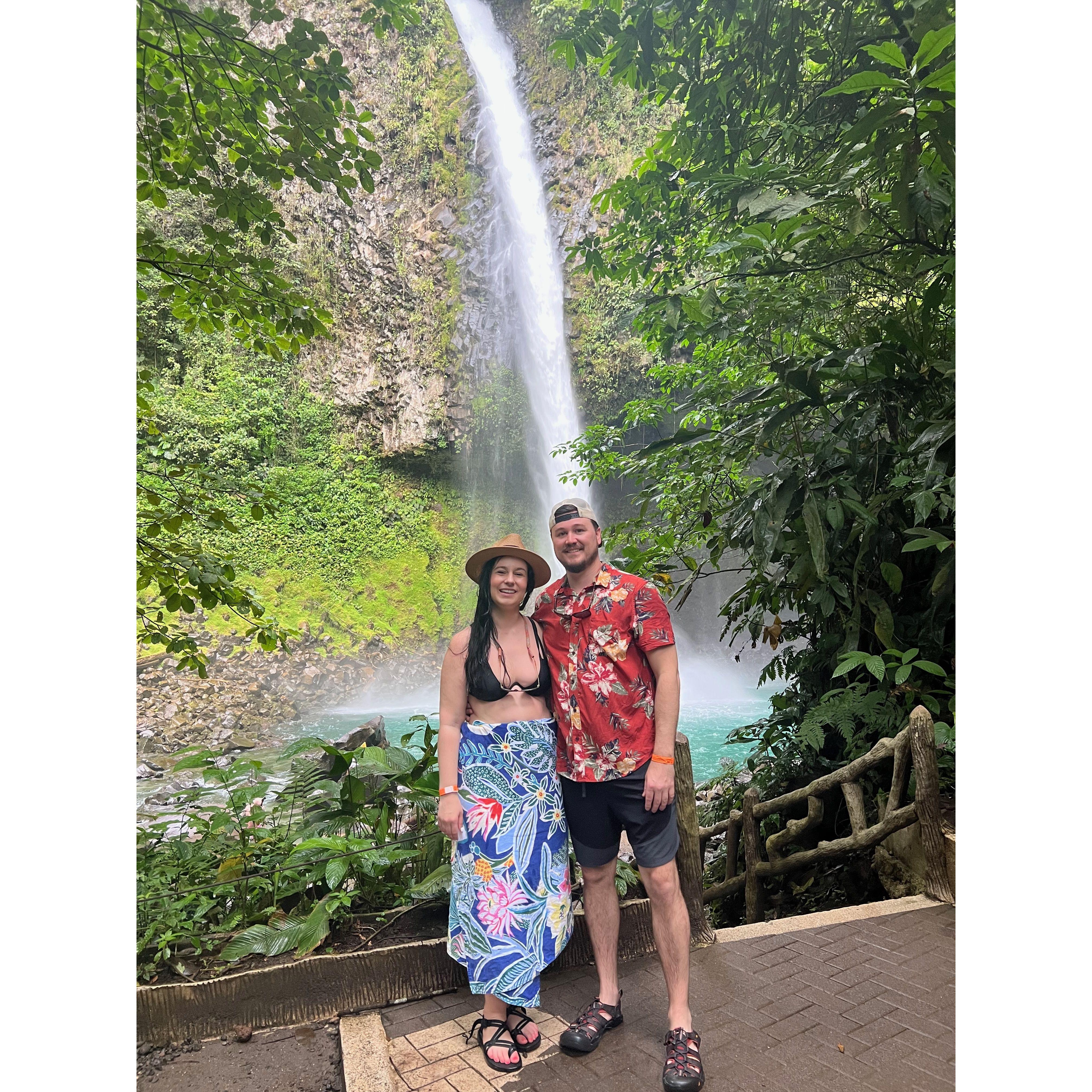 Fortuna Waterfall in Costa Rica, the water was freezing!