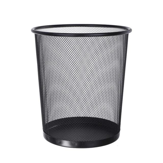DralogMetal Mesh Round Trash Can Wrought Iron Kitchen Without Lid Bucket