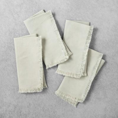 4pk Linen Napkin Silver Green - Hearth & Hand™ with Magnolia