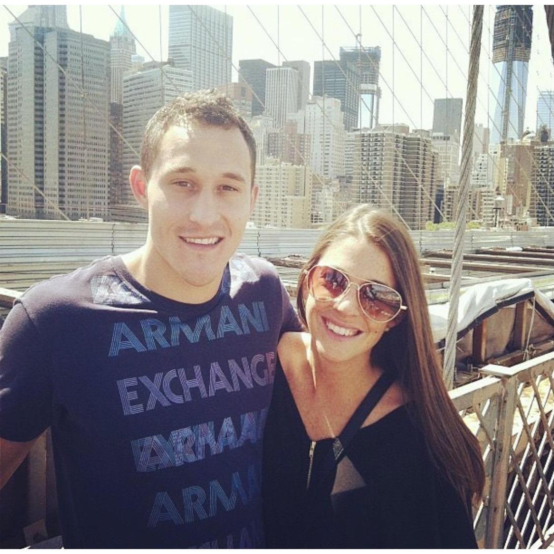 On the Brooklyn Bridge in New York