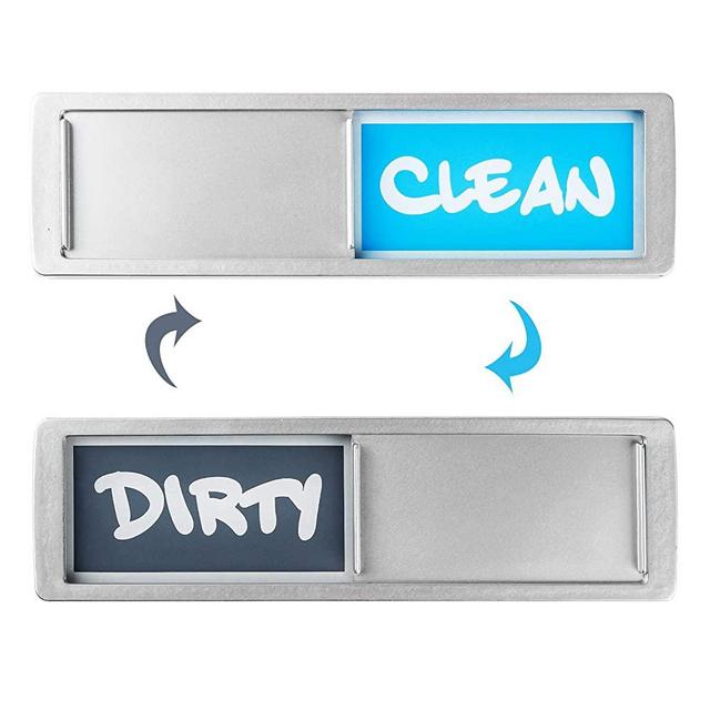 KitchenTour Dirty Clean Dishwasher Magnet - Upgrade Super Strong Magnet Version - Newest Design Easy to Read Non-Scratch Magnetic Indicator Sign with Clear, Bold & Colored Text - Silver