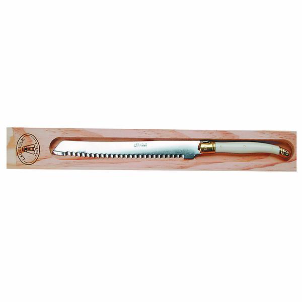 Bread Knife in Wood Box, Ivory