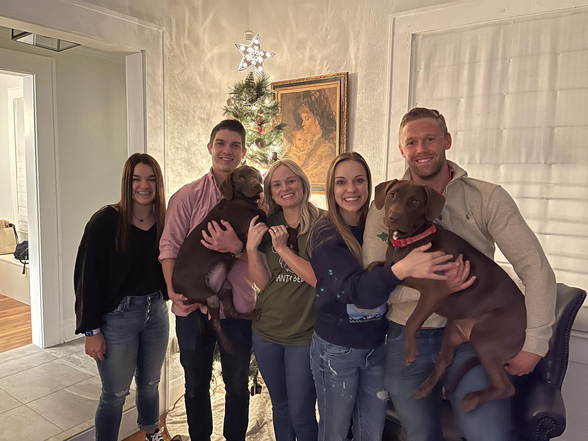 Christmas with our puppy dogs Colby and Zuzu