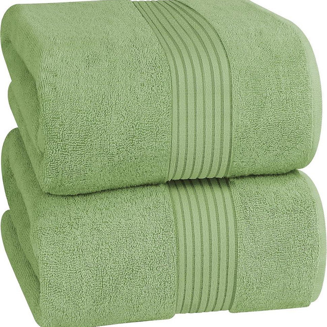 Utopia Towels - Premium Jumbo Bath Sheet 2 Pack - 100% Cotton Highly Absorbent and Quick Dry Extra Large Bath Towel - Super Soft Hotel Quality Towel (35 x 70 Inches, Sage Green)