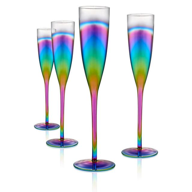 Artland Rainbow 6oz. Flute, Set of 4.