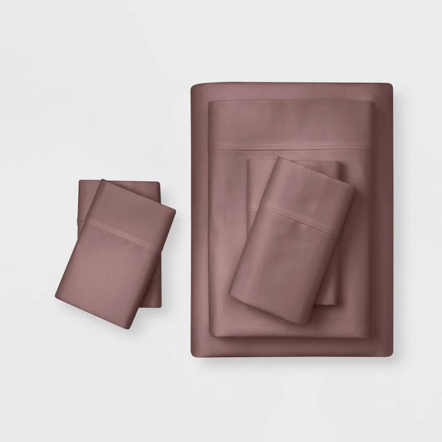 Queen 6pc 800 Thread Count Solid Sheet Set Mauve - Threshold Signature™
