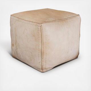 Moroccan Contemporary Leather Pouf