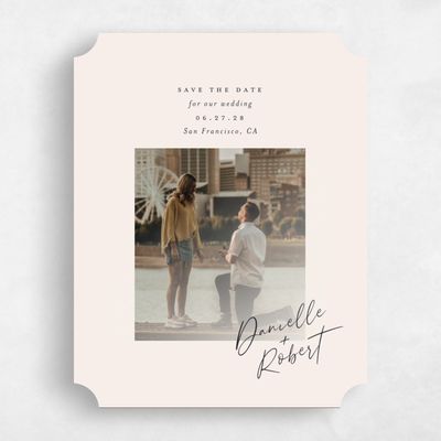 Beige Ticket Wedding Save the Date - Atlas Photo