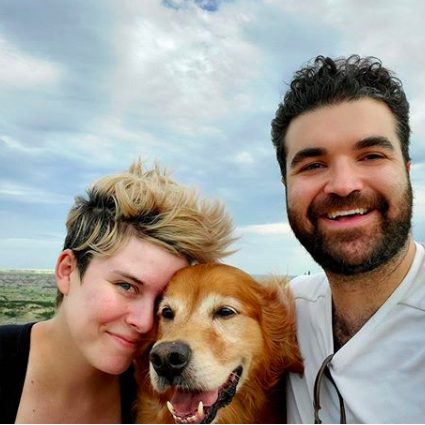 Family selfie taken at the Badlands in North Dakota during our cross-country road trip to Seattle.