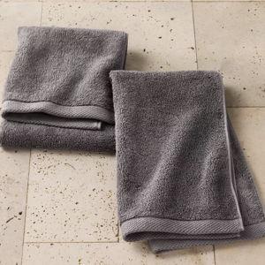 2pk Organic Hand Towel - Casaluna™ - Dark Gray