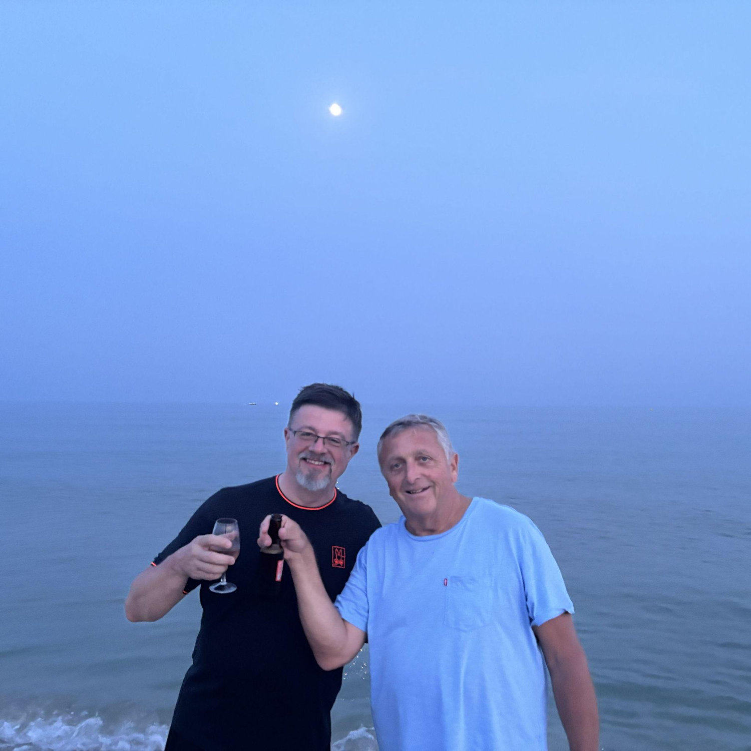 Francois and Drazen partying at the beach