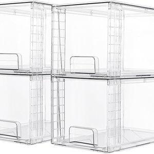 4 Pack Large Stackable Storage Drawers