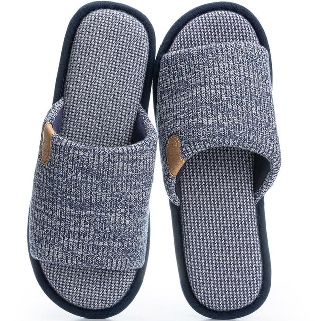 GOEWY Mens Cozy Memory Foam Slippers Indoor Outdoor Gifts for Men Slip On House Shoes Anti-skid Soft Open Toe Slippers