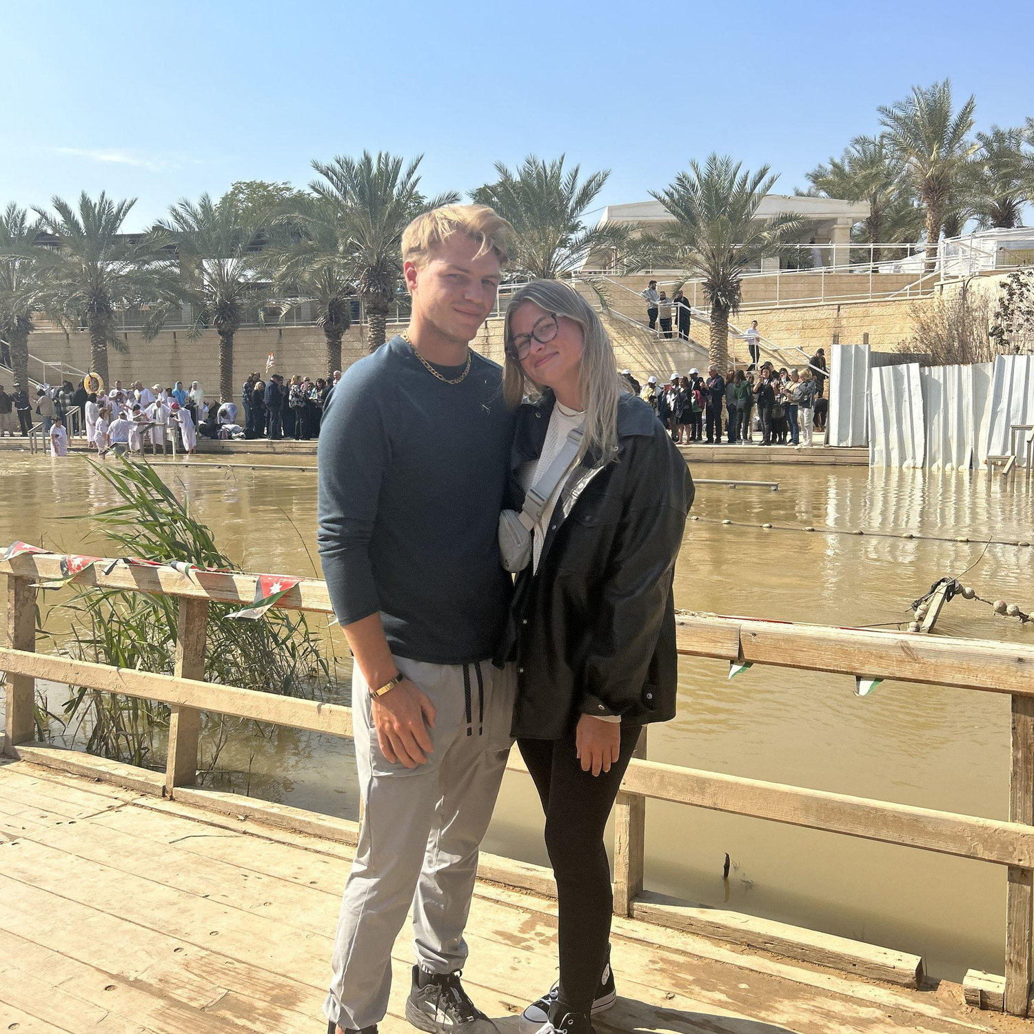 We visited the Jordan River together, where Jesus got baptized. We cannot explain the feeling of being here together, but we felt the presence of the Lord here so strongly, it was truly incredible.