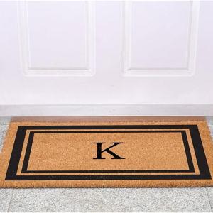 Calloway Mills 152961830K Black Border 18" x 30" Monogram Doormat, (Letter K)