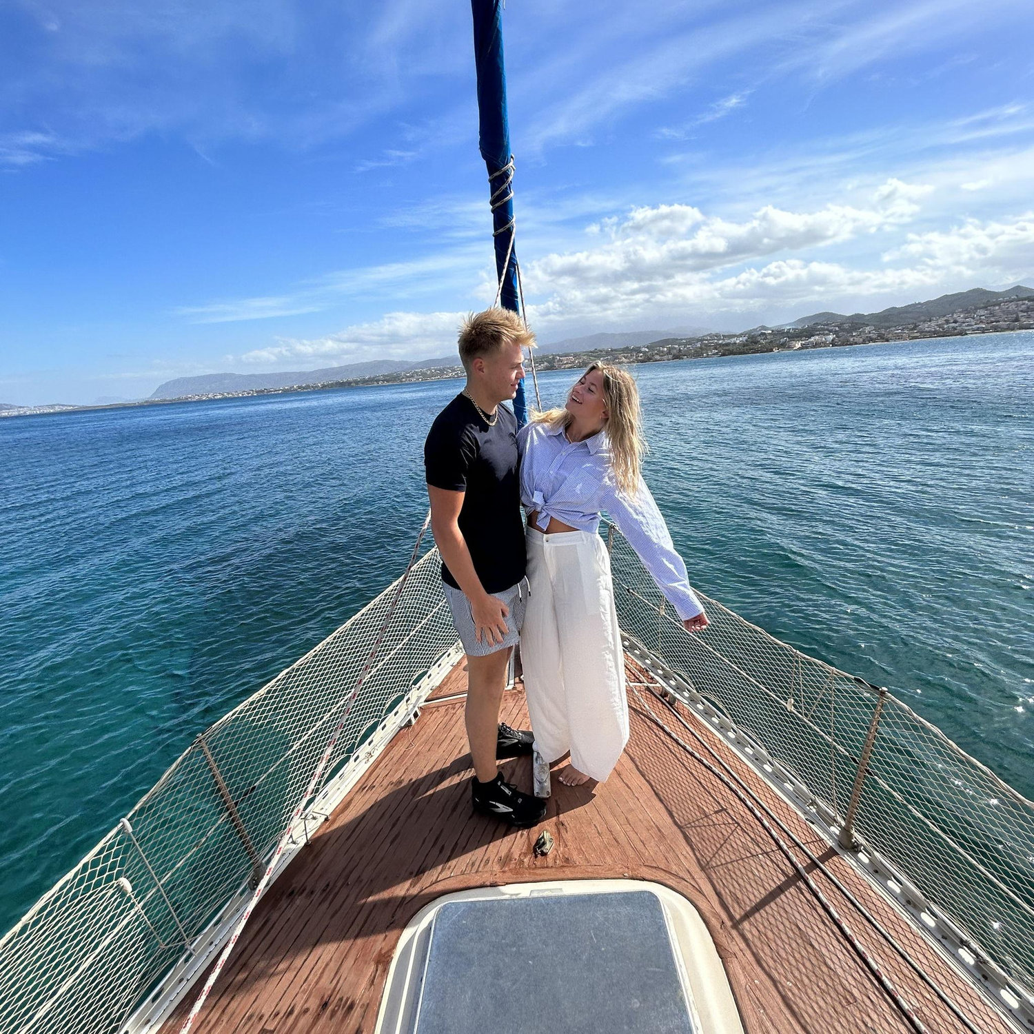Stopped in Greece and hopped on a sailboat and sailed to some little islands for a day!