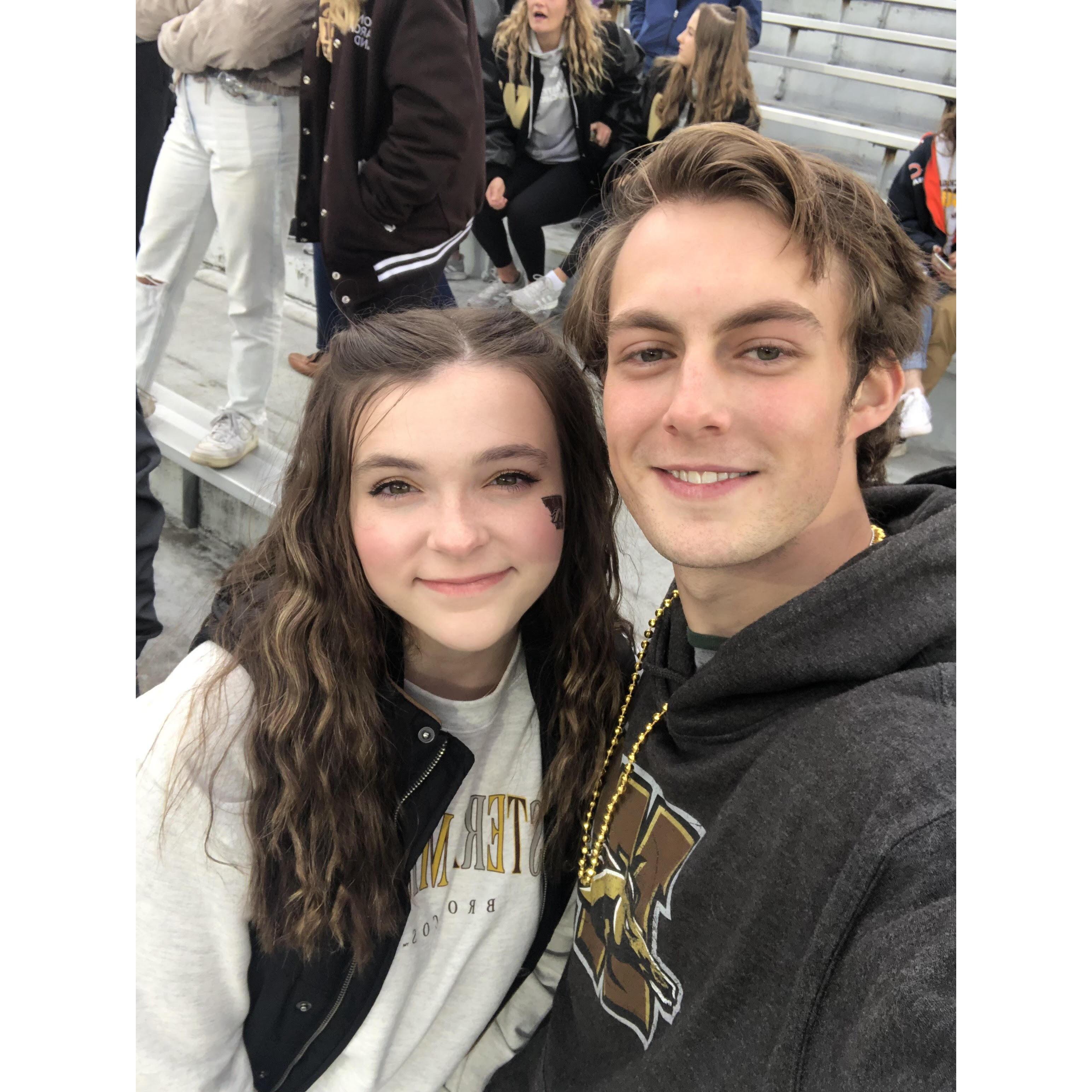 WMU Homecoming 2021. My first and only football game during my college undergrad. Also the day we introduced John and Kristen.