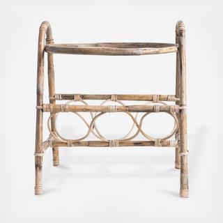 Small Bamboo and Glass Table