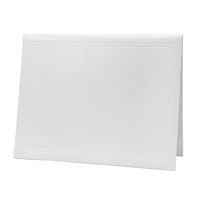 GraduatePro Diploma Cover 8.5x11 Graduation Covers Certificate Document Holder Smooth Leather Letter Size White