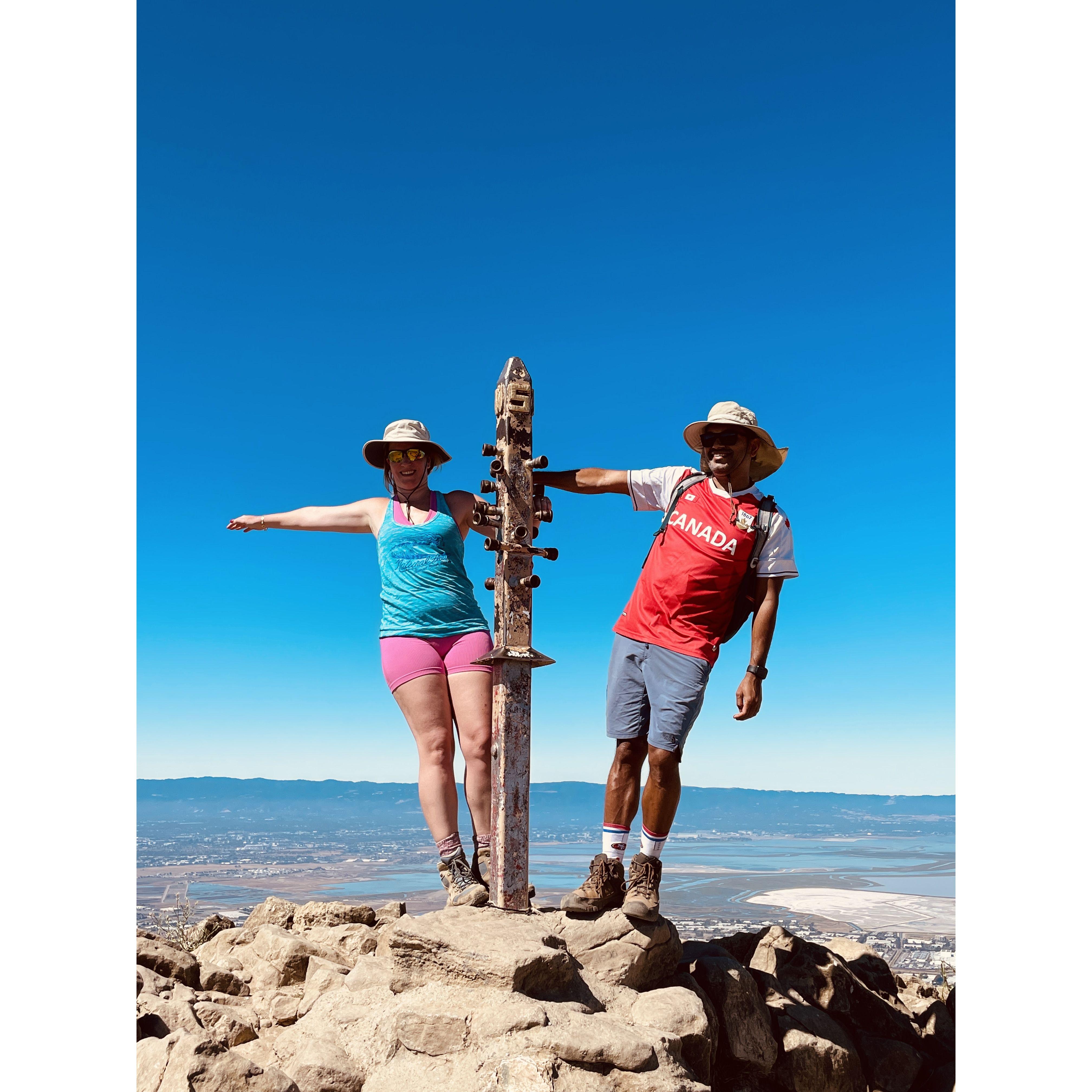 Hike at Mission Peak, Fremont. 6 mile hike to the top. Our annual pilgrimage we do together.