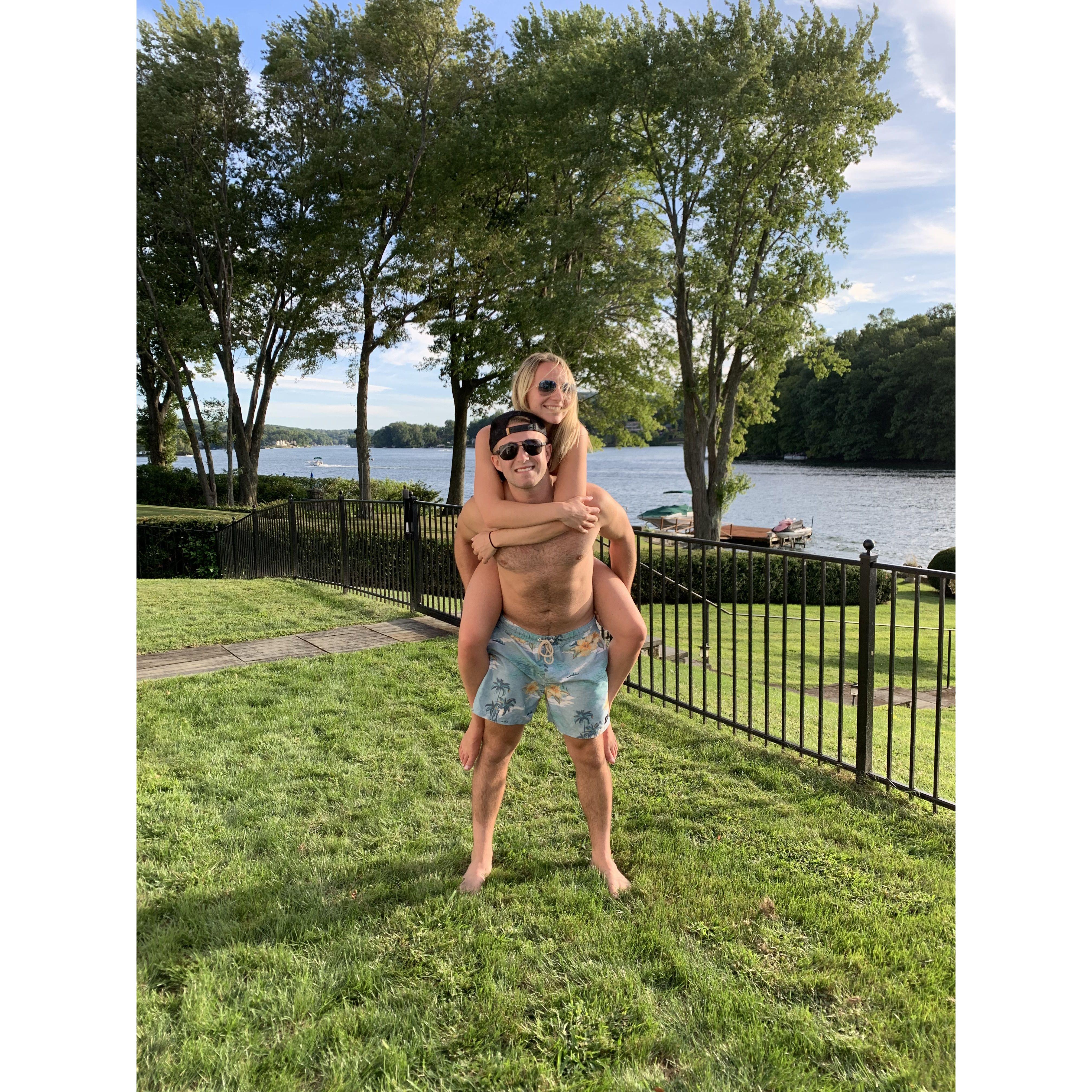 Another shared love, Candlewood Lake in CT where they love to spend time together on the 4th of July (2019)