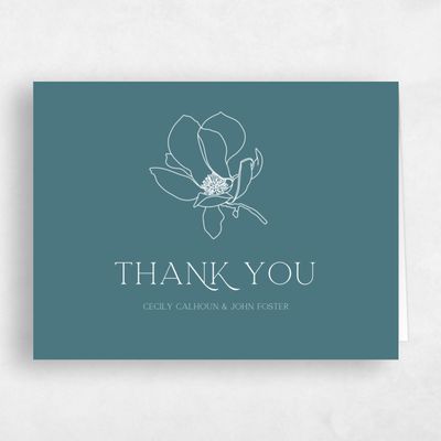 Teal, Blue Wedding Thank You - Alameda Bloom