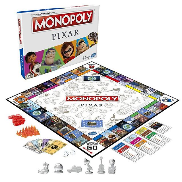 MONOPOLY: Pixar Edition Board Game for Kids 8 and Up, Buy Locations from Disney and Pixar's Toy Story, The Incredibles, Up, Coco, and More (Amazon Exclusive)