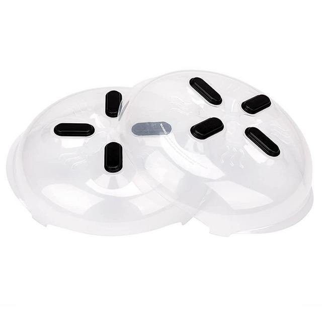 Microwave Cover Set of 2,Microwave Splatter Cover Plate Guard Magnetic Lid with Steam Vent 11.8 Inch Ezonteq