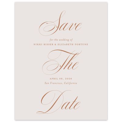 Light Greige, Beige Wedding Digital Save the Date - Thorn Classic
