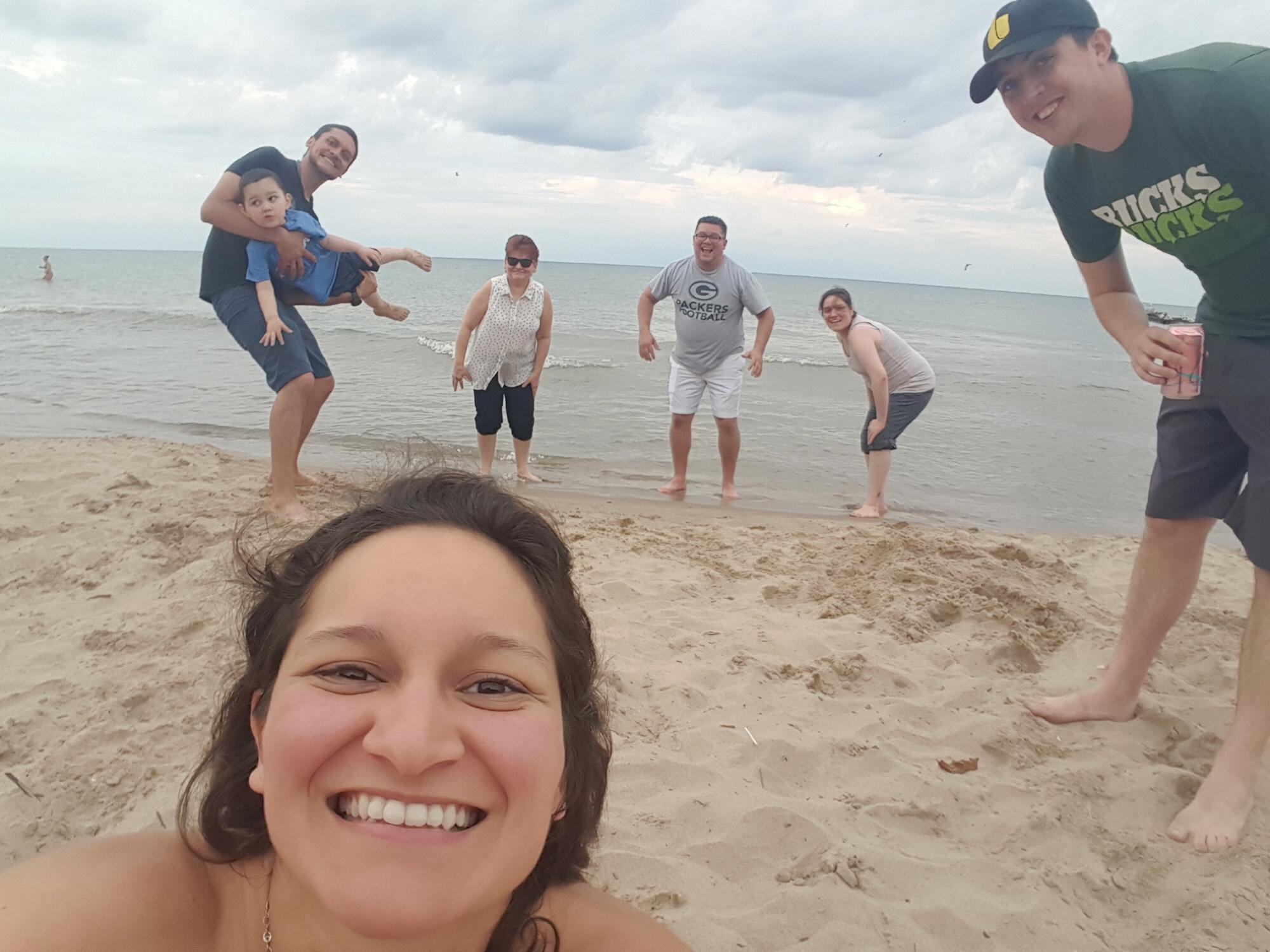 With Victoria's family at Atwater Beach