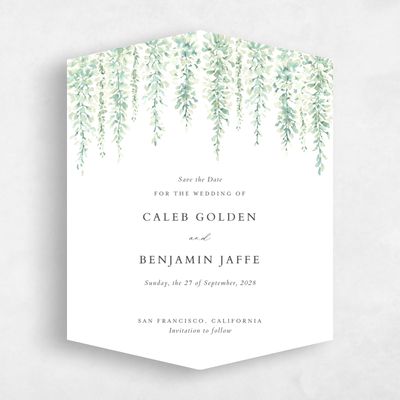 Green Diamond Wedding Save the Date - Portree Portrait