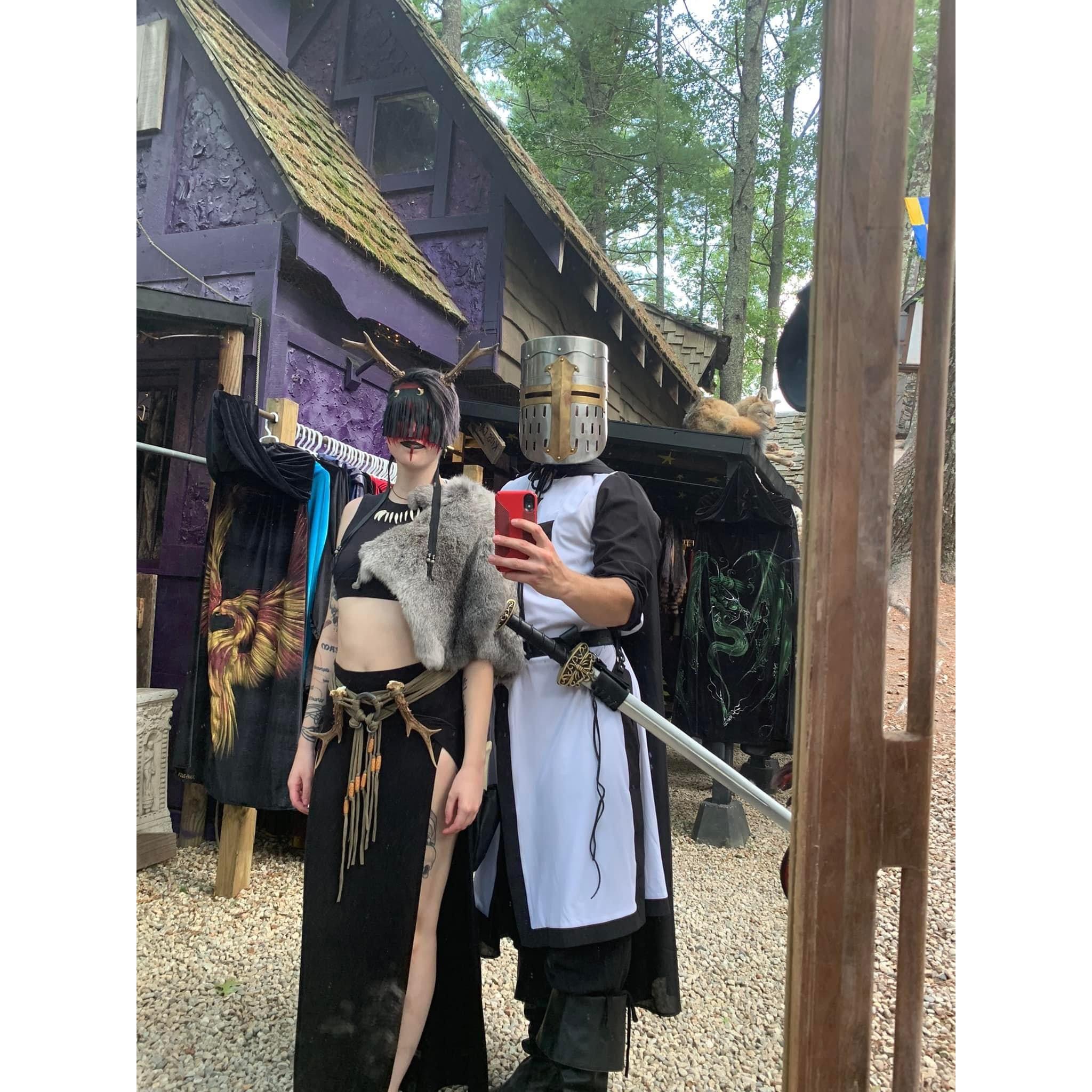 Just a witch and a knight enjoying our first day of the King Richard's Faire together. We definitely turned some heads with this look!