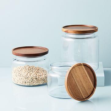 Glass Jars w/ Acacia Lids (96 oz)