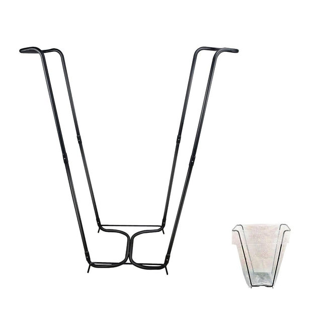 Outdoor Trash Bag Holder Stand,Metal Garbage Bag Holder for 30-45 Gallon Bags,Leaf Bag Support Stand Holder,Portable Multi-Use Garbage Bag Frame Holder for Leaves Camping Lawn Party Weeding Yard