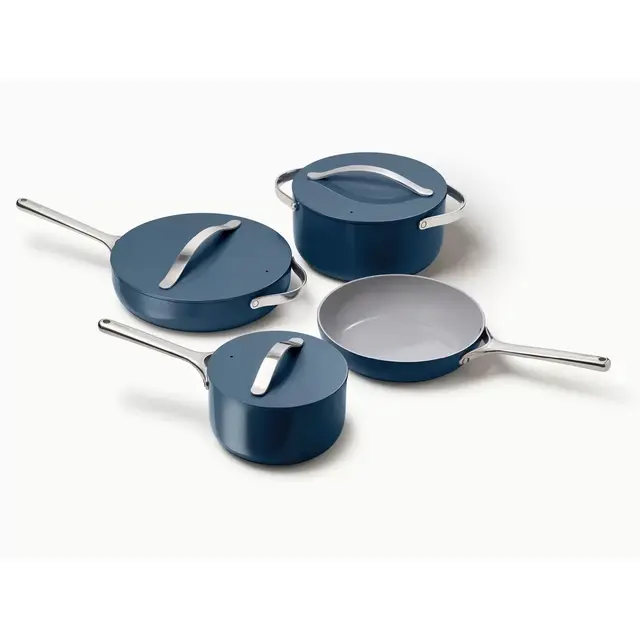 Caraway Ceramic Nonstick Aluminum 12-Piece Cookware Set in Navy