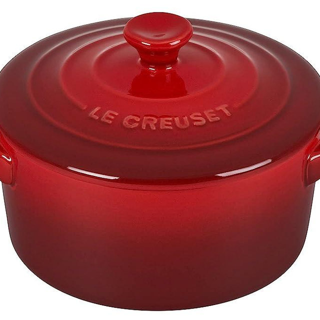 Le Creuset Stoneware Mini Round Cocotte, 14 oz., Cerise