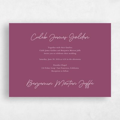 Deep Magenta, Pink Wedding Invitation - Alyeska Landscape