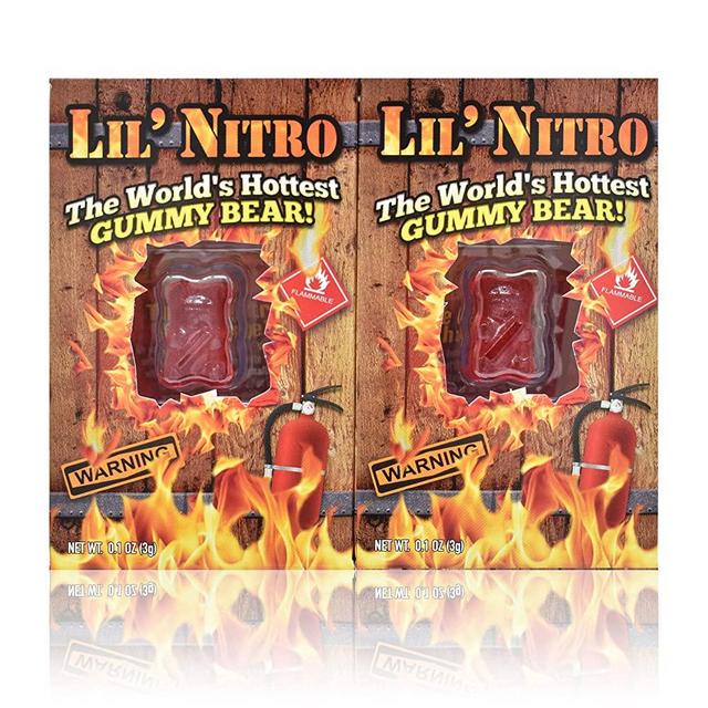 Lil Nitro Gummy Bear | Worlds Hottest Gummy Bear | Pack of 2 | Free Haribo Mini Pack Included