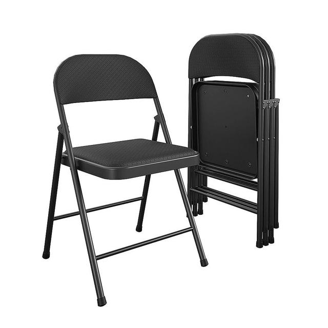 CoscoProducts COSCO SmartFold® Fabric Folding Chair, 4-Pack, Black