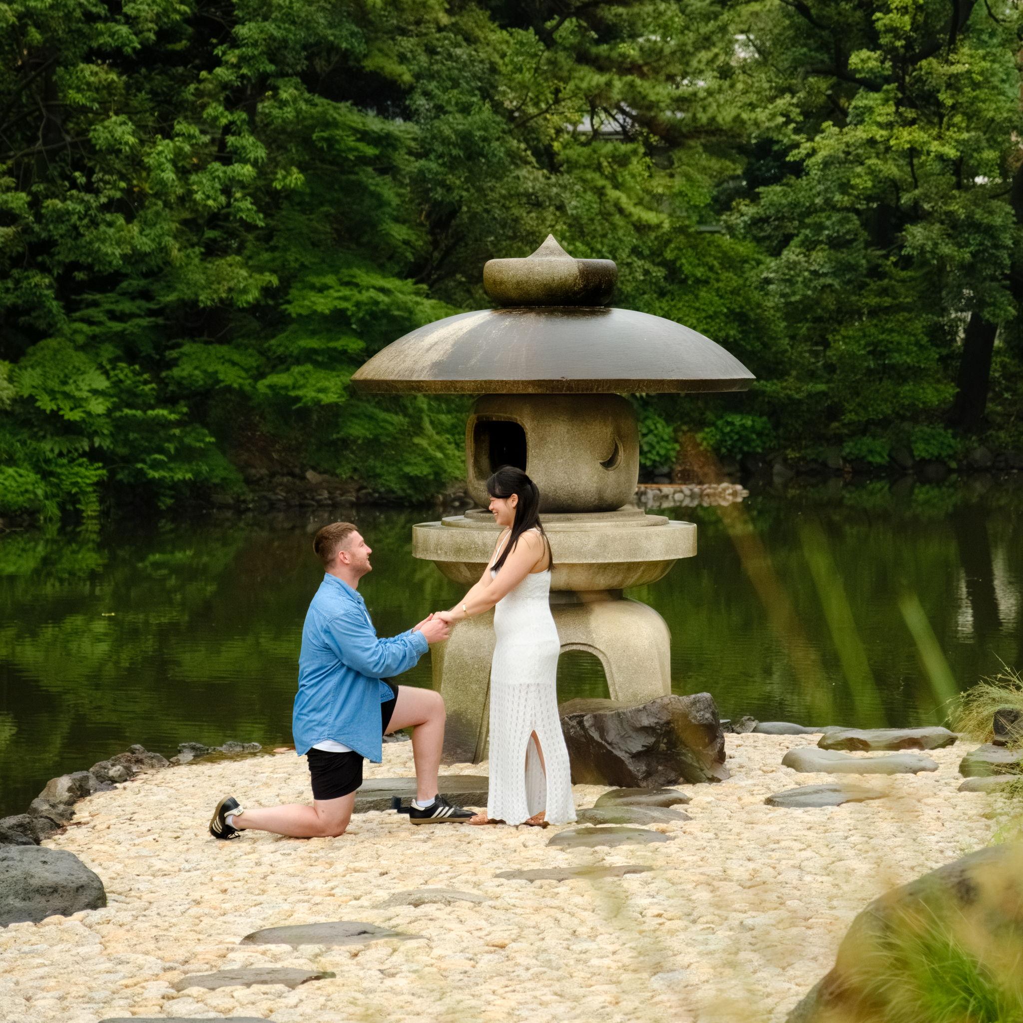 We got engaged at Shinjuku Gyeon National Garden in Tokyo on June 11th, 2025!