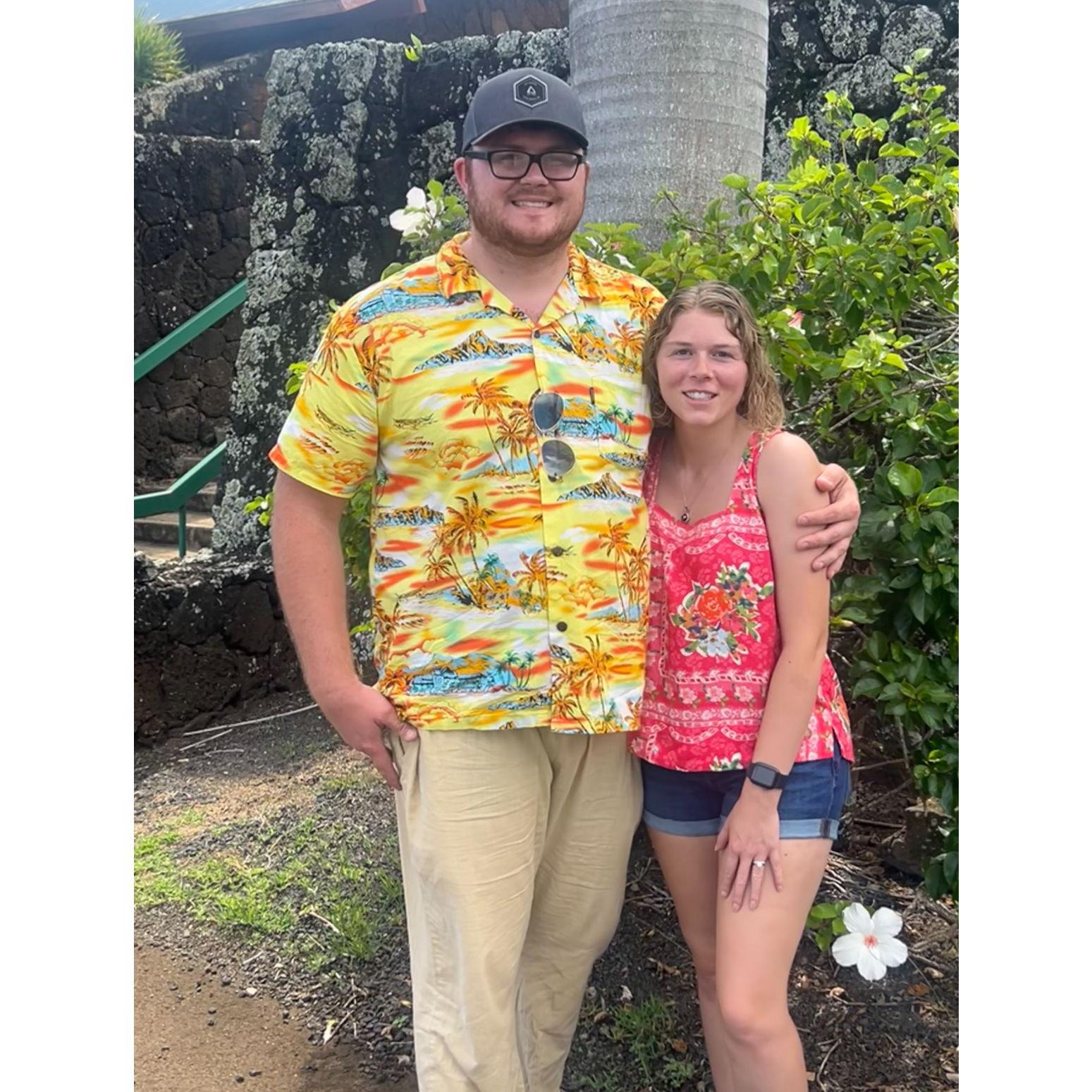 Returning from Fern Grotto on their Hawaii trip in 2024.